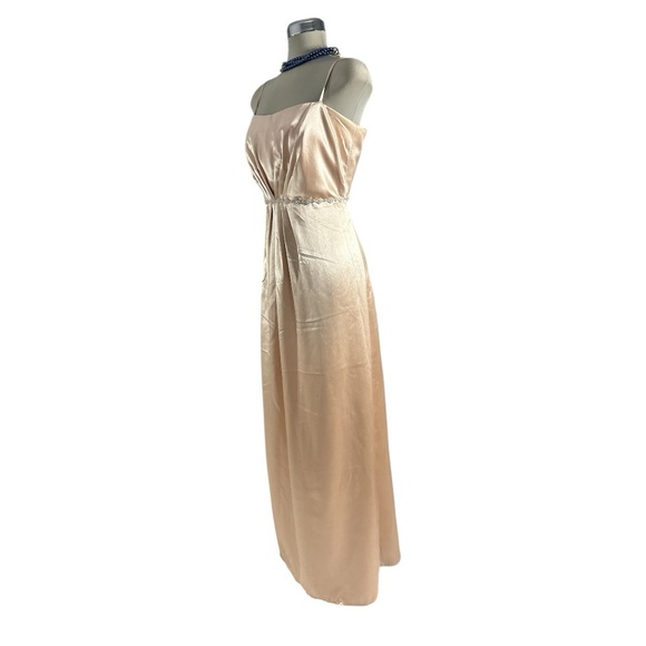 Cream Ruched Spaghetti Strap Maxi Gown - Picture 7 of 13